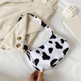 Handtas vrouwen Fashion Cow Milk Print Women Handbag Totes Female Casual Underarm Shoulder Bags Popular Simple Daily Bag