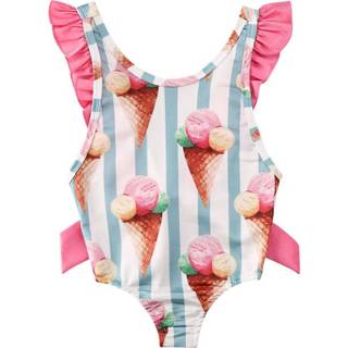 👉 Bikini kinderen baby's meisjes Toddler Kids Baby Girls Striped Swimwear Bow One-Piece Swimsuit Swimming Clothes