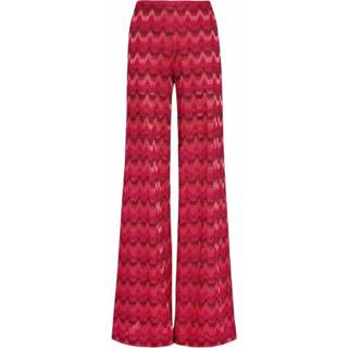 👉 Sweatpant l vrouwen rood Knitted Zig Zag Sweatpants