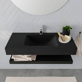 👉 Badmeubel urban mat MDF MONDIAZ ALAN 100cm solid surface planchet Vrijhangende wastafel cloud midden zonder kraangat kleur M49850UB0M49300UB0 6011441515538