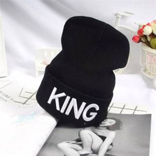 👉 Muts elastische mannen vrouwen Warm Winter Herfst KONING KONINGIN Mutsen Knit Koppels Caps Skullies Bonnet homme Hoeden Voor Ski Sport hoed 8720317888031