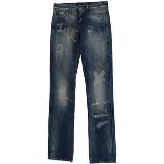 👉 Spijkerbroek vrouwen blauw Wash Torn Straight Fit Jeans 9355692091876