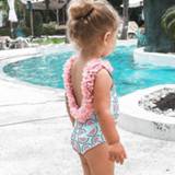 Bikini meisjes baby's 2020 New Toddler Girls Watermelon Swimsuit One-piece Floral Swimwear Summer Beach Infant Baby Cute Backless Bodysuit
