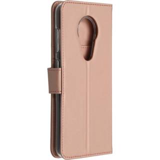 👉 Portemonnee goud kunstleer unicolor unisex Rosé Wallet Softcase Booktype voor de Nokia 6.2 / 7.2 - 8719295366075