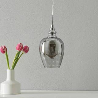 👉 Hang lamp metaal a++ nikkel Hanglamp Blues, 1-lamp, rookgrijs