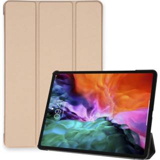 👉 Goud kunstleder unisex IMoshion Trifold Bookcase voor de iPad Pro 12.9 (2020) / (2018) - 8719295530940