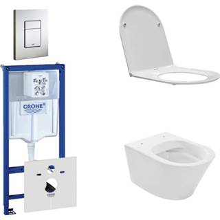 👉 Toiletset RVS wit Wiesbaden Vesta Rimfree bestaande uit inbouwreservoir, toiletpot met softclose en quickrelease toiletzitting bedieningsplaat 0729205/SW96079/SW95748/0720026