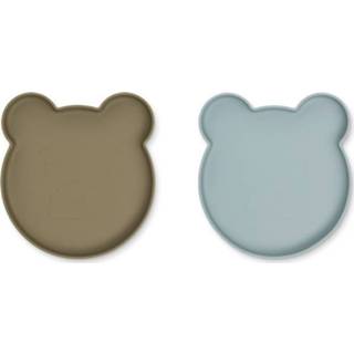👉 Bord kaki blauw active Liewood|Marty|Bord|2-Pack| Liewood Marty 2-Pack - Mr Bear Khaki/Blue Fog Mix 5713370511827