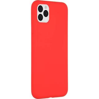 👉 Rood silicone TPU unicolor unisex Liquid Backcover voor de iPhone 11 Pro Max - 8719638609760