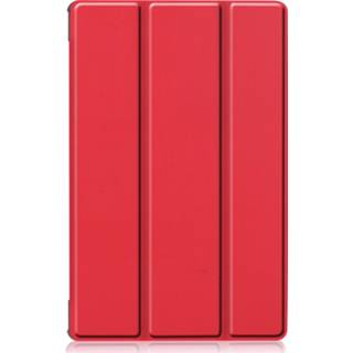 👉 Rood kunstleder unisex IMoshion Trifold Bookcase voor de Lenovo Tab M10 Plus / FHD - 8719295505122