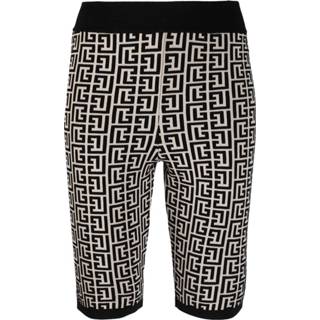 👉 Fietsbroek vrouwen zwart HW Monogram Jacquard Cycling Shorts