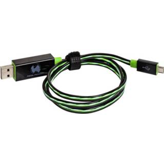 👉 Mannen groen zwart Realpower USB A/Micro-USB B 0.75m A Micro-USB Mannelijk Zwart, USB-kabel 4040895876560