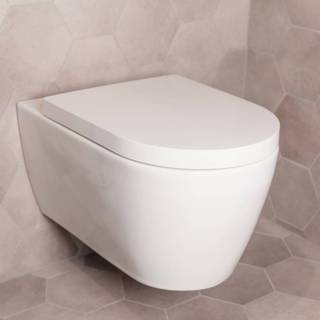 👉 WC bril wit keramiek Duravit ME by Starck wandclosetset diepspoel Rimless 37x57cm met softclose closetzitting 45290900A1 4053424326597