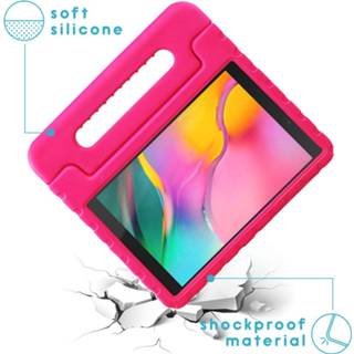 👉 Handvat oranje siliconen unisex kinderen IMoshion Kidsproof Backcover met voor de Samsung Galaxy Tab A 8.0 (2019) - 8719295448207