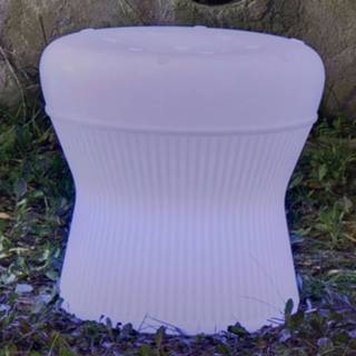 👉 Kruk wit polyethyleen meerkleurig + daglicht a+ Newgarden Corfu LED 40cm solar+accu