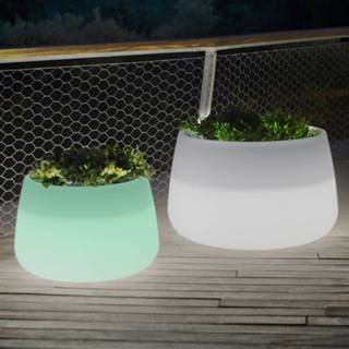 👉 Plantenbak wit polyethyleen meerkleurig + daglicht a+ Newgarden Camelia 60 LED solar+accu