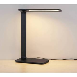 👉 Bureaulamp zwart kunststof warmwit a+ Lindby Hannjo LED CCT m. dimmer