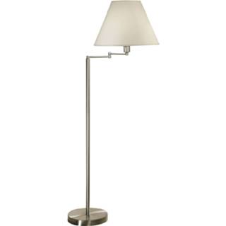 👉 Vloerlamp witte nikkel a++ wit Hilton, stoffen kap,