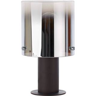 👉 Tafellamp donkerbruin metaal a++ Beth met rookglaskap