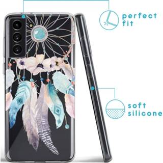 👉 Dromenvanger siliconen dreamcatcher unisex transparant IMoshion Design hoesje voor de Samsung Galaxy S21 Plus - 8719295291292