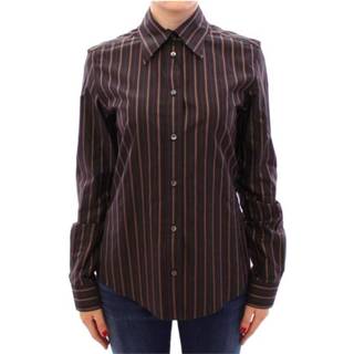 👉 Shirt vrouwen zwart Striped Button Down