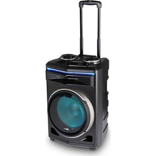 👉 Zwart Medion Life® P61200 Partyluidspreker Bluetooth Draagbaar Lichteffecten Krachtig Geluid Wieltjes 350 W Max. 4061275129304