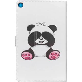 👉 Kunstleer dieren unisex zwart Design Softcase Bookcase voor Samsung Galaxy Tab A 10.1 (2019) - Panda 8719295352030