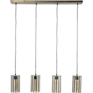👉 Industriële hanglamp glas Livin24 Abby 4-lichts Rond Brons 8720168881816