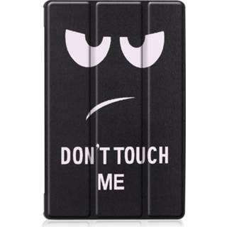 👉 Kunstleder Don't Touch unisex zwart IMoshion Design Trifold Bookcase voor de Lenovo Tab M10 Plus / FHD - 8719295531213