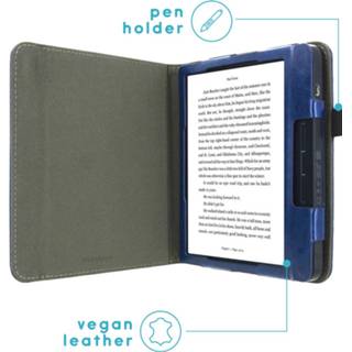 👉 Blauw leather kunstleder donkerblauw unisex IMoshion Vegan Booktype voor de Kobo Libra H2O - 8719295514193