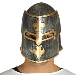 Helm grijs kunststof mannen Fiestas Guirca Ridder Middeleeuwen Heren One-size 8434077131121