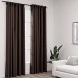 👉 Gordijnen linnen-look verduisterend haken 2 st 140x225 cm taupe
