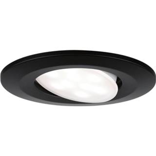 👉 Zwart metaal roestvrij universeel wit a+ Paulmann Calla LED inbouw per 3, zwart, zwenkbaar