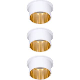 👉 Inbouwlamp wit goud a+ Mat Paulmann Gil LED wit/goud 3 per set