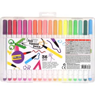 👉 Viltstift multikleur kinderen 36x Stuks Viltstiften In Diverse Kleuren - Gekleurde Speelgoed Stiften Voor 8720576143797