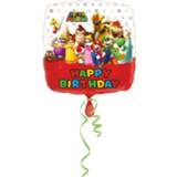 👉 Folieballon rood multikleur Amscan Mario Bros Happy Birthday 43 X Cm 26635320092