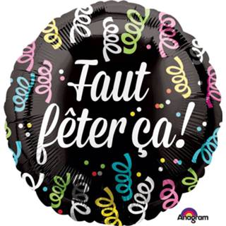 👉 Folieballon zwart Amscan Faut Fêter çA 43 Cm 26635352338