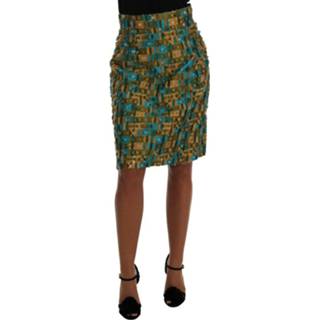 👉 Pencil XL vrouwen groen Jacquard Straight Skirt