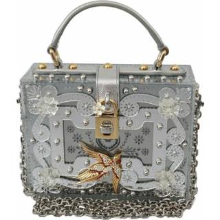 👉 Clutch onesize vrouwen grijs Floral Padlock Sling Crystal BOX Bag 8058349968194