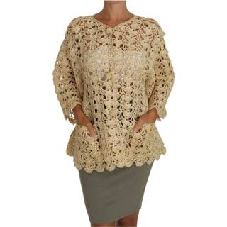 👉 Vrouwen beige Raffia Cardigan 8054214039051