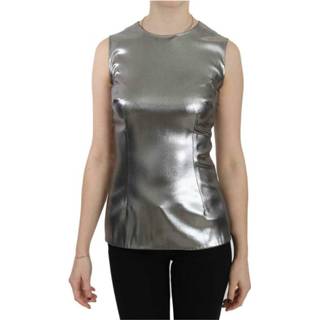 👉 Sleeveless vrouwen grijs Silk Top 8053286943662
