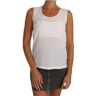 👉 Sleeveless vrouwen wit Blouse