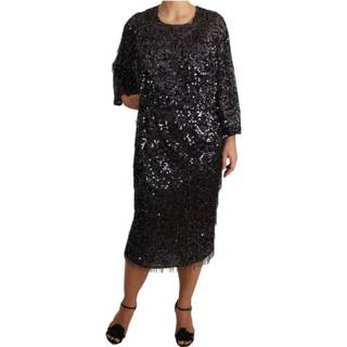👉 Shirt vrouwen zwart Sequined Long Sleeve Shift Midi Dress 8051124193309