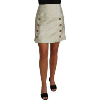 👉 Vrouwen geel Brocade Crystal Jaquard Mini Skirt 8057001621194