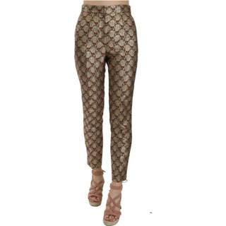 👉 Broek vrouwen bruin Metallic Tapered Trouser