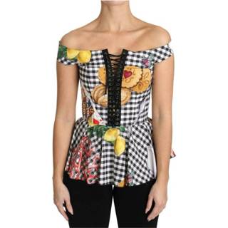 👉 Corset vrouwen wit Blouse Sicily Lemon Check Top