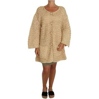 👉 Vrouwen beige Cardigan Crochet Knitted Raffia 8054214039006