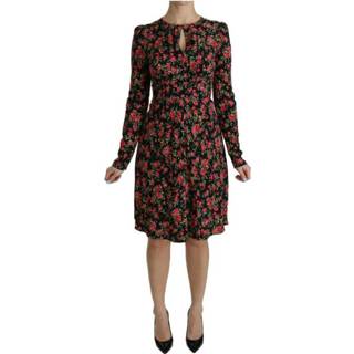 👉 Longsleeve vrouwen zwart Knee Length Dress 8058091299409