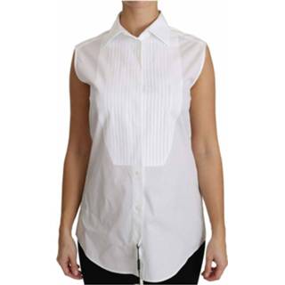 👉 Sleeveless shirt vrouwen wit Cotton Collar Down