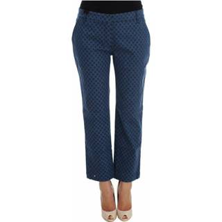 👉 Spijkerbroek vrouwen blauw Polka Dotted Stretch Capri Jeans